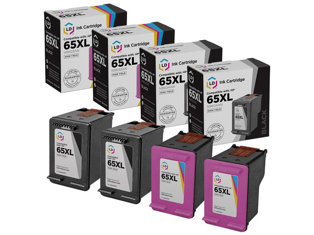 Remanufactured Ink Cartridge Replacement for HP 65XL (2 Black, 2 Color, 4 pk)