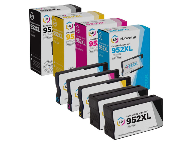 Products Ink Cartridges Replacement Compatible with HP 952XL (5 Set - Black, Cyan, Magenta, Yellow) Compatible with OfficeJet and OfficeJet Pro...