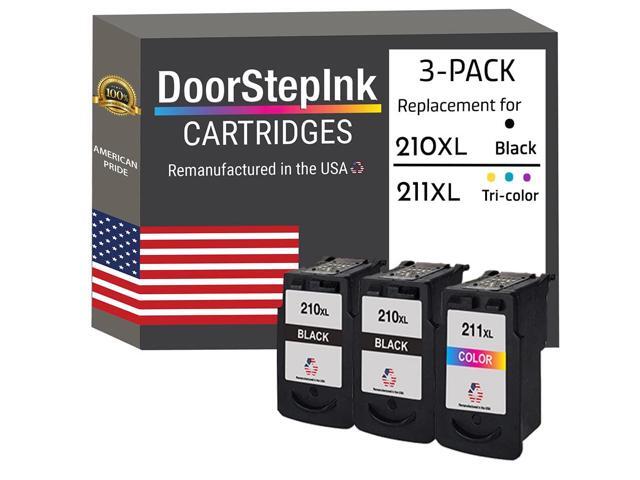PG-210XL Black & CL-211XL Color Remanufactured Ink Cartridge Replacement for Canon PG-210XL/CL-211XL Compatible with PIXMA iP2700/MP250/MP490.