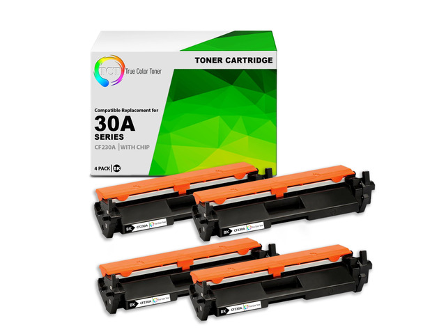 Compatible 30A Black Toner Cartridge 4 Pack - Replacement for HP CF230A, Works with LaserJet Pro M203dw, M203dn, M203d, MFP M277sdn, M227fdw,...
