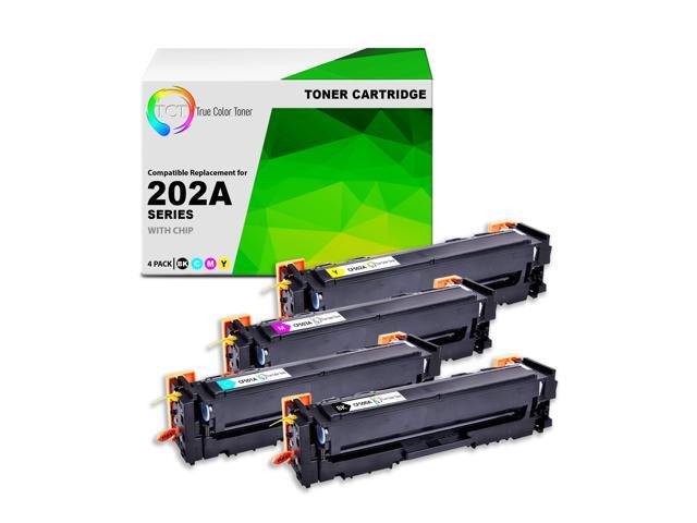 202A Compatible Toner Cartridge 4 Pack - CF500A CF501A CF502A CF503A for HP Color LaserJet Pro MFP M280NW M254DW M281FDW (Black Cyan Magenta Yellow)
