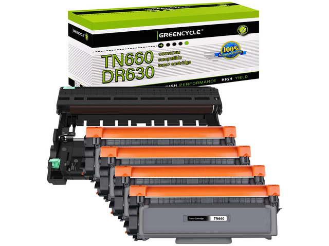 TN660 Toner Cartridge DR630 Drum Unit Set Compatible for Brother MFC-L2700DW HL-L2300D HL-L2320D HL-L2360DW MFC-L2740DW DCP-L2540DW Printer (4...