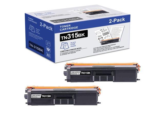 2-Pack High Yield TN315BK Toner TN-315BK Cartridge TN 315 Black Replacement for Brother HL-4150CDN HL-4140CW HL-4570CDW HL-4570CDWT MFC-9640CDN.