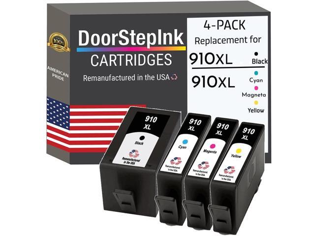 910XL Black, Cyan, Magenta, Yellow Remanufactured Ink Cartridge Replacement for HP 910XL - Compatible with OfficeJet Pro.