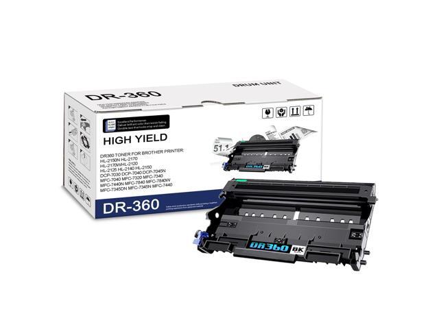1-Pack DR360 High Yield Black Drum Unit, Replacement for Brother DR-360 for DCP-7030 7040 7045N HL-2120 2125 2140 2150 2150N 2170 2170W MFC-7040...