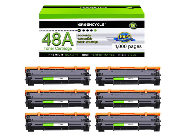 Compatible Toner Cartridge Replacement for HP 48A CF248A use in Laser Jet Pro MFP M31w M30w M28a M29w M16a M15a M15w Series Printer (6-Pack, Black)
