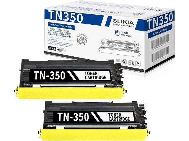 2 Pack TN350 TN-350 Black Toner Cartridge, Replacement for Brother TN350 High Yield Toner DCP-7010 7020 7025 IntelliFax 2820 2910 2920 2850...