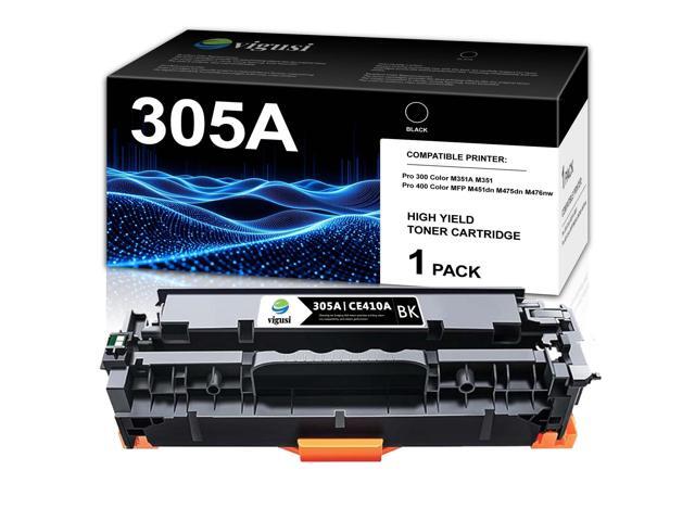 305A Black Toner Cartridges 1-Pack Compatible 305A Replacement for HP 305X 305A CE410A Toner Cartridge for Pro 400 Color MFP M451dn M475dn M476nw.