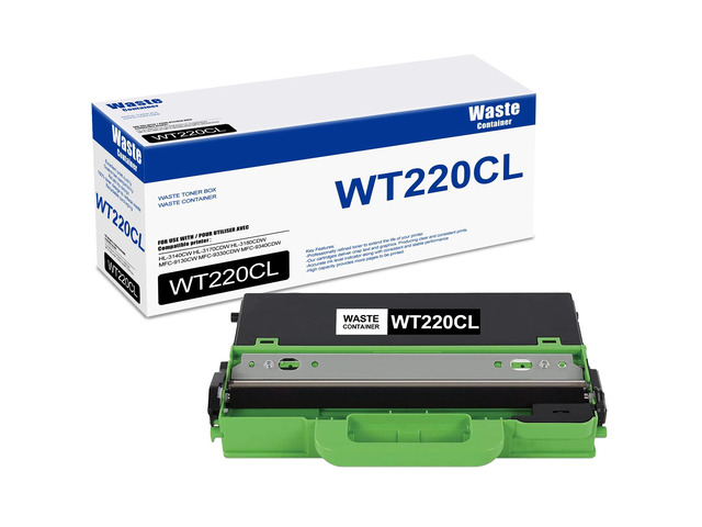 1 Pack WT220CL Waste Toner Box, Compatible for Brother WT220CL WT-220CL Toner Replacement for HL-3140CW HL-3170CDW HL-3180CDW MFC-9130CW...