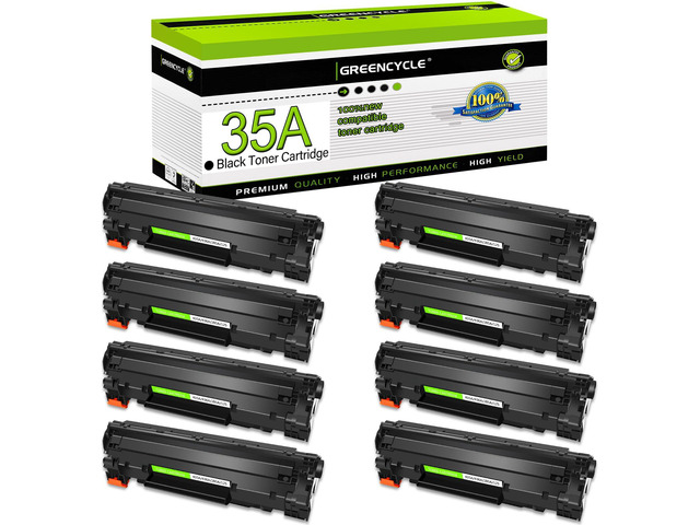 35A Compatible Toner Cartridge Replacement for HP 35A CB435A Toner for Laser Jet P1006 P1005 P1007 P1002 P1004 P1008 P1009 Printer (Black, 8-Pack)