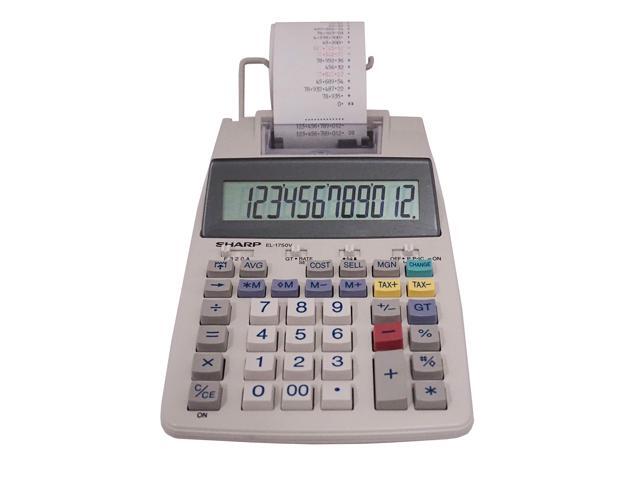 El-1750V 12-Digit Desktop Printing Calculator, White