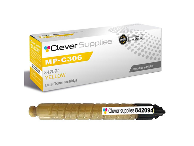 CS Replacement Compatible with Ricoh MP-C306 Toner Cartridge 842094 to use with MPC307 MPC406 (Yellow, 1-Pack)
