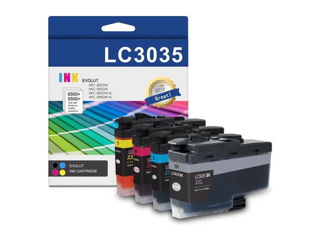 LC3035 XXL Ink Cartridges(4-Pack, 1 Black, 1 Cyan, 1 Magenta, 1 Yellow) - Eout Compatible LC3035XXL Ink Cartridges Replacement for Brother LC3035...