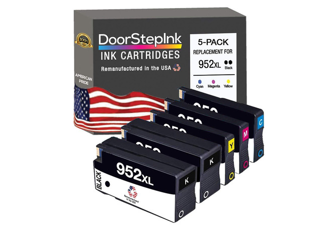952XL 2 Black, 1 Cyan, Magenta, Yellow Remanufactured Ink Cartridge Replacement for HP 952XL Compatible with OfficeJet 7740/8715 / 8216/8719 High...