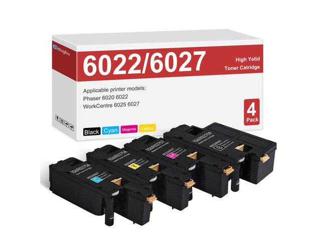 WorkCentre 6027 Phaser 6022 Toner Cartridges 4 Pack (BK/C/M/Y) - 106R02759 106R02756 106R02757 106R02758 Toner Cartridges Replacement for Xerox...