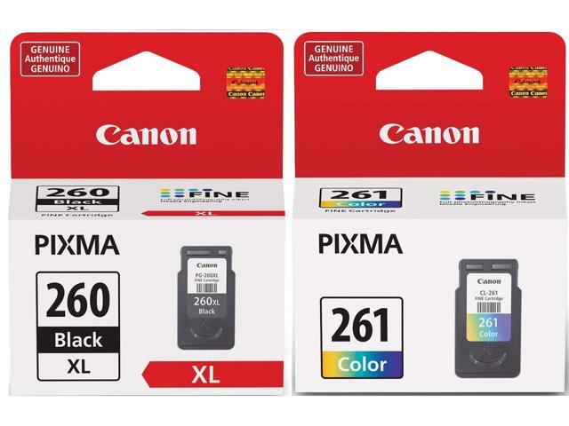 PG-260 XL Black Ink Cartridge + CL-261 Color Ink Cartridge (Retail Packaging)