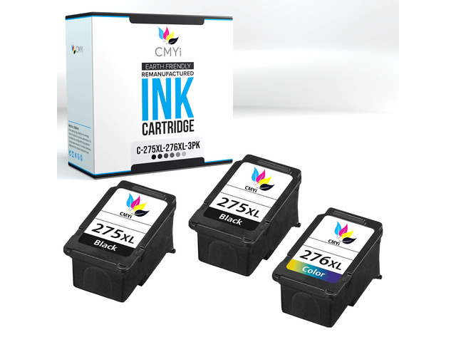 PG-275XL CL-276XL High Yield Replacement Ink Cartridges for Canon PIXMA TR4720, TR4722, TS3520 3-Pack Printers (2 Black, 1 Color)