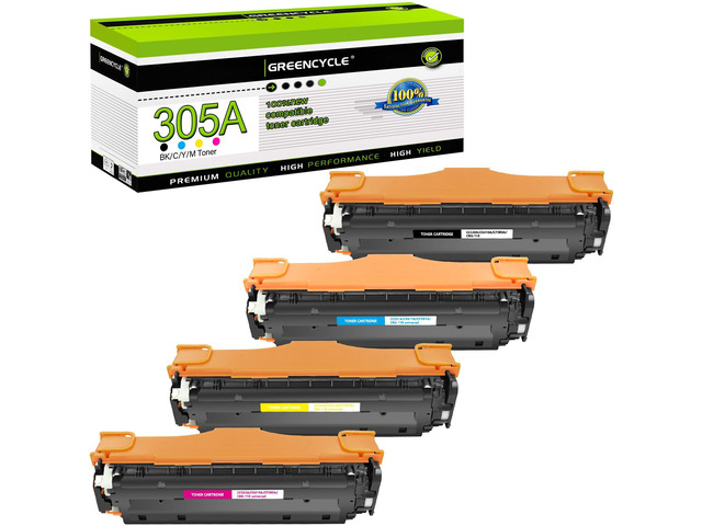 Compatible Toner Cartridge Replacement for HP 305A CE410A CE411A CE412A CE413A Toner 4 Packs Set Works on Laser Jet Pro 400 Color M451nw M451dw...