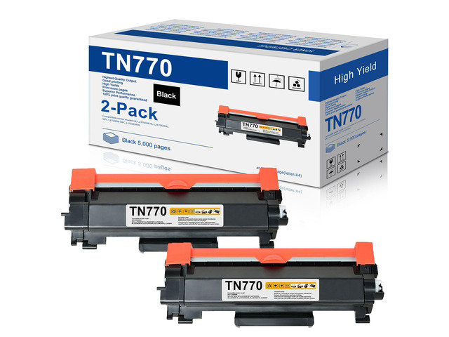 TN770 TN-770 High Yield Toner Cartridge Replacement for Brother TN 770 Black Toner Cartridge for HL-L2370DW HL-L2370DWXL MFC-L2750DW MFC-L2750DWXL...