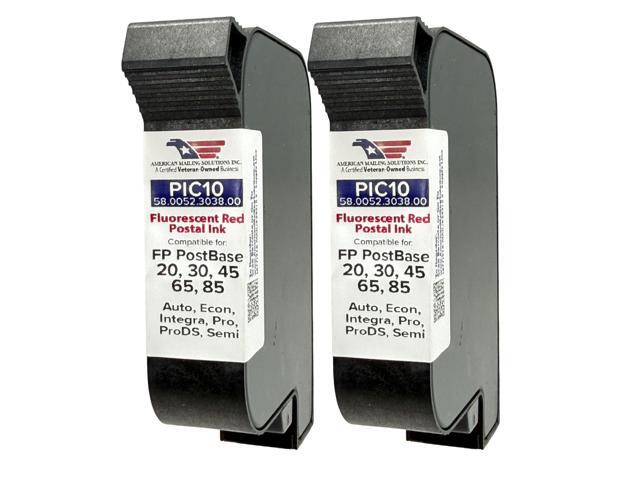 FP PIC10 Fluorescent Red Ink Cartridge, (1-Set) Replacement for the PostBase 20, 30, 45, 65, 85 Postage Meters - Not for Mini, Fusion or Vision