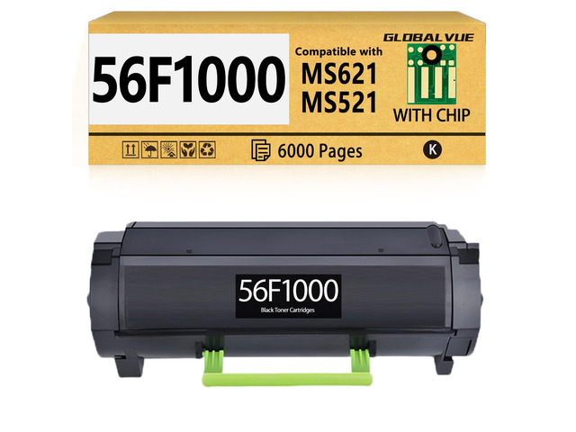 56F1000 (6000 Pages) Toner Cartridges (with Chip) Compatible with Lexmark 56F1000 Toner Cartridges for MS321, MS421, MS521, MS621, MS622, MX321,...