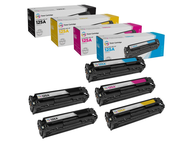 Remanufactured Toner Cartridge Replacement for HP 125A (2 Black, 1 Cyan, 1 Magenta, 1 Yellow, 5-Pack) Compatible with CM1312 MFP CM1312nfi CP1215...