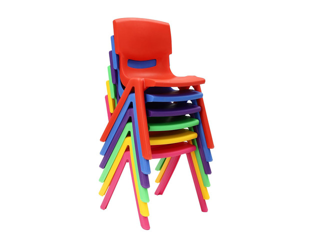 6Pcs Stackable School Chairs, Plastic School Stack Chair Colorful Kids Plastic Chair for Toddlers Classroom Furniture School (Colorful 3, 21.65' H)