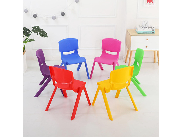 6Pcs Colorful Stackable School Chairs, Plastic Kids School Chair for Toddlers Stack Chairs with 11'' Seat Height Kids Flexible Seating for School...