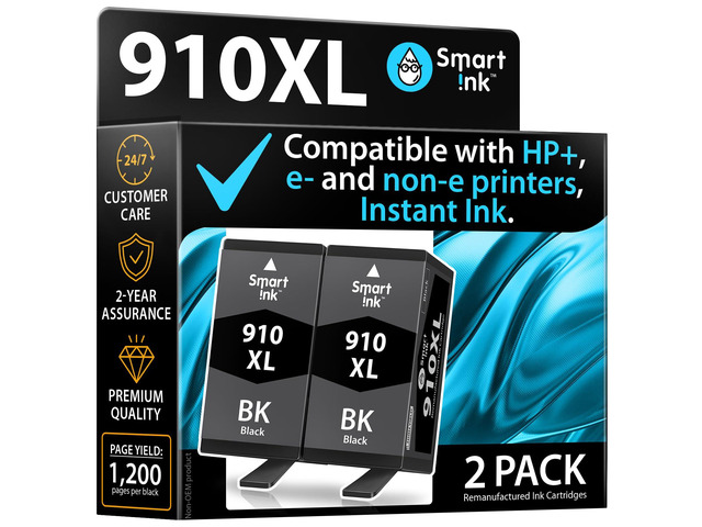 Remanufactured Ink Cartridge Replacement for HP 910 XL 910XL (Black XL 2 Combo Pack) to use with HP OfficeJet Pro 8025e 8028e 8035e 8025 8028 8035...