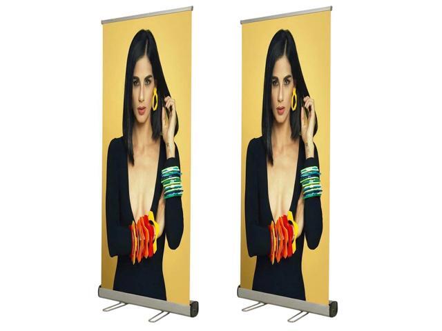 Heavy Duty Retractable Banner Stand Roll Up Banner Stand 33 ½'x80 Advertising Display Stand Poster Board For Trade Shows Retail Display (Stand Only)
