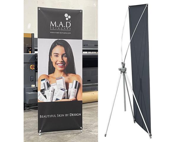 4UMedia & Displays 8 Units Premium X Banner Stand 24'x63' (Stand ONLY) (8 Pack) with Carrying Bag for Trade Show and Other Event Display