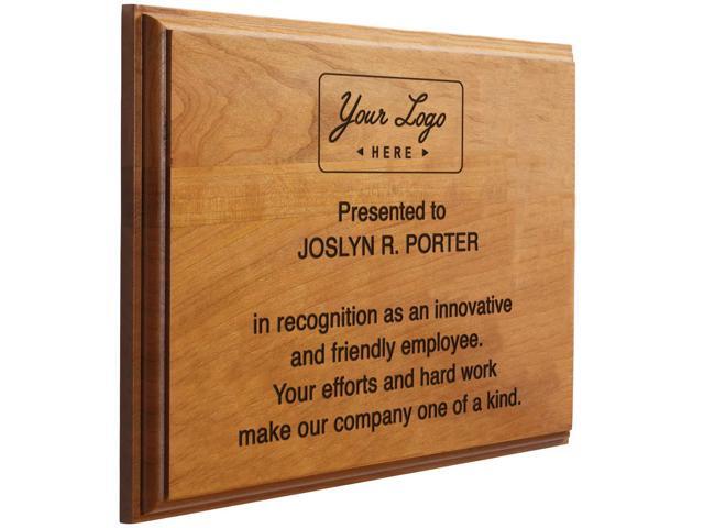 Solid Cherry Award and Recognition Plaque. Great for retirement, corporate awards, school, and sporting events. (9 x 12')
