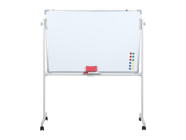 Mobile Whiteboard with Stand 36'x24' Portable Magnetic Dry Erase Board on Wheels Included 12 Magnets, 5 Markers & 1 Eraser