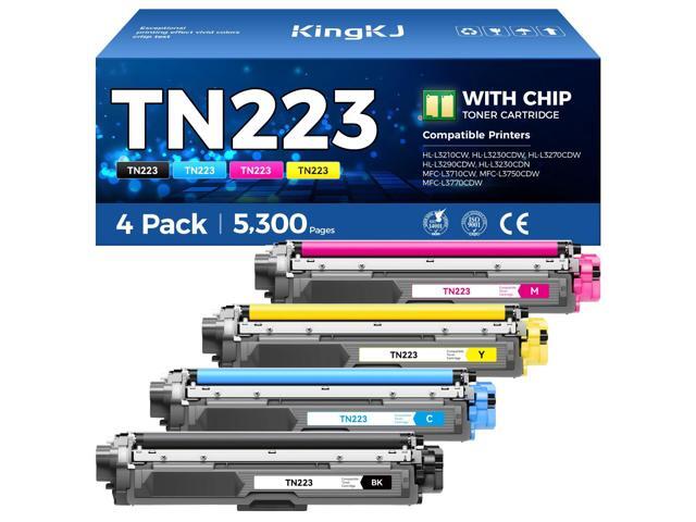 TN223 Toner Cartridge Set 4-Pack Black Color Replacement for Brother TN-223 TN227 Compatible with HL-L3270CDW HL-L3210CW MFC-L3770CDW HL-L3290CDW.
