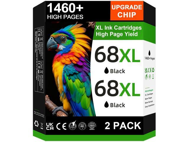 68XL Black Ink Cartridge High Yield Compatible for HP 68 Black Ink Cartridge for HP 68 Ink Cartridges Compatible for 6155e 6555e 6100e 6165e 6500e...