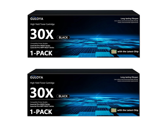 30X CF230X Black Toner Cartridge High Yield 2-Pack with Chip: 30X Toner Cartridge Replacement for HP30X CF230X Black Toner Works with Laser Pro...