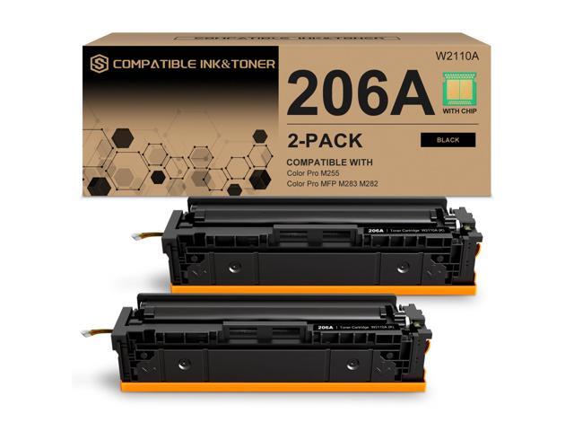 206A Toner Cartridges Black (with Chip) Works with HP Color Pro MFP M283fdw M283cdw, Pro M255dw M255nw, MFP M282nw M283 M282 M255 Printer W2110A...