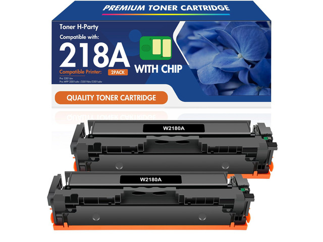 218A 218X Black Toner for HP W2180A W2180X Black Toner Cartridge 2 Pack Compatible Replacement for HP Color LaserJet Pro MFP 3301sdw 3301fdw...