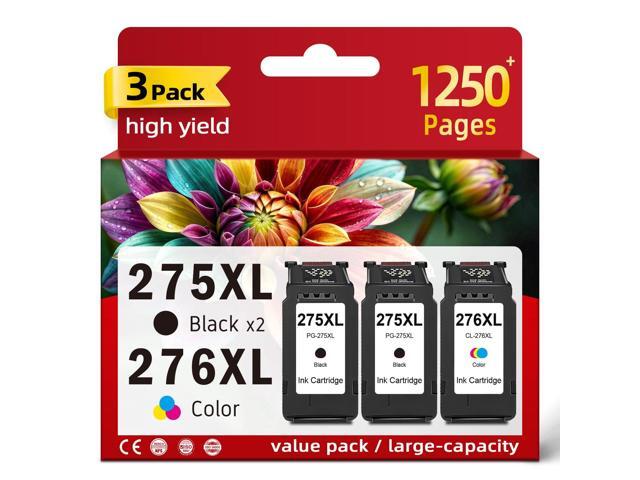 275XL 276XL Ink Cartridges Replacement for Canon Ink 275 276 XL PG-275 CL-276 (2-Black, 1-Color, 3-Pack) for TR4700 TR4720 TS3700 TS3722 TS3522...