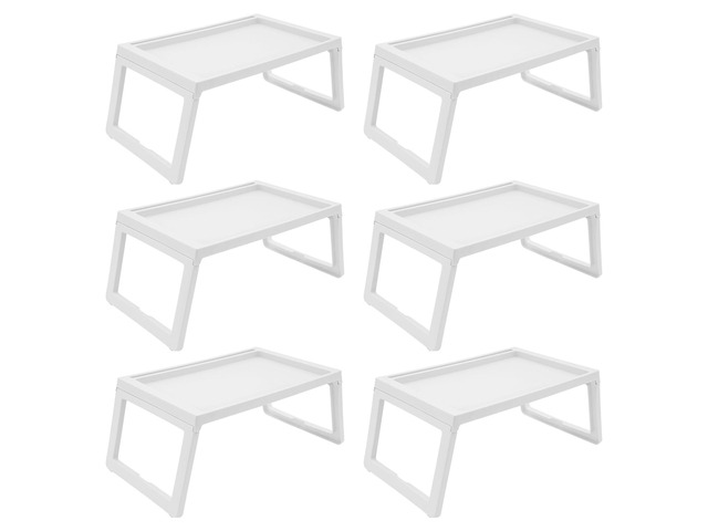 6PCS Bed Tray Tables, Foldable Laptop Desk Portable Breakfast Lap Desks Serving Food Trays with Foldable Legs for Eating, Sofa, Bed, Studying and...