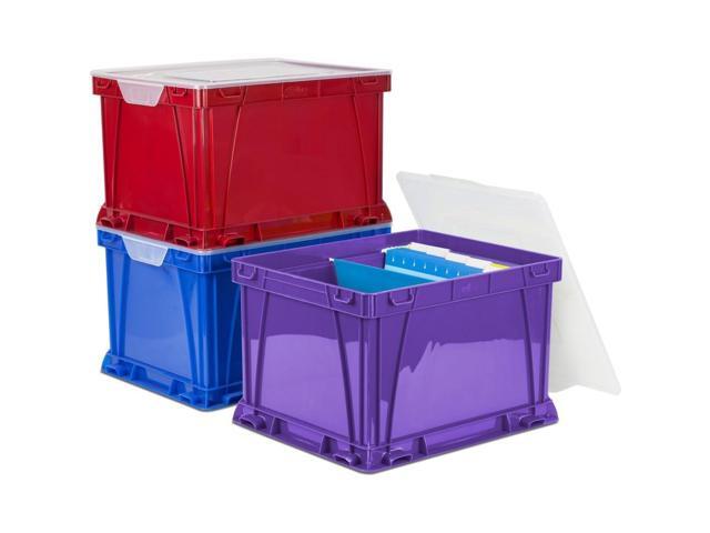 STX62012U03C, 3 Piece Cube Storage Bins, 3 / Set, Assorted Bright