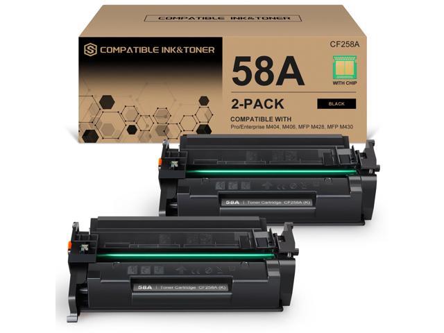 58A CF258A Black Toner Cartridge 2 Pack (with Chip) Works with HP Pro MFP M428dw M428fdw M428fdn M428, Pro M404n M404dn M404dw M404, Enterprise MFP...