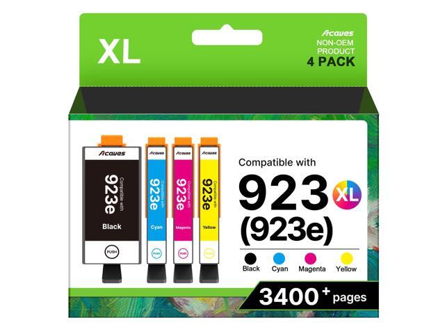 923XL 923 Ink Cartridges for HP Printers (With Chip) Replacement for HP 923 Ink Cartridges High Yield Compatible with OfficeJet Pro 8130e 8125e...