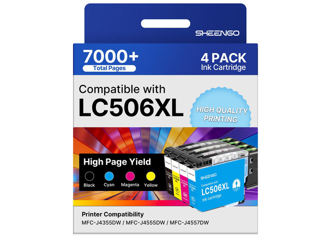 LC506 LC506XL Ink Cartridges High Yield LC 506 XL Compatible with Brother LC506XL Ink Cartridges for Brother Printer MFC-J4355DW MFC-J4555DW...