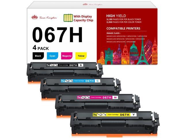 Compatible Canon 067H 067 Toner Cartridge Set 4 Pack Replacement for Canon 067H Toner Compatible for Color ImageClass MF656Cdw LBP632Cdw MF653Cdw...