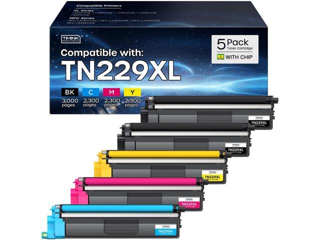 TN229 TN229XL Toner Cartridges for Brother MFC-L3780CDW 5 Pack TN 229XL Work With MFC-L3720CDW HL-L3220CDW HL-3280CDW HL-L3300CDW Printers High.