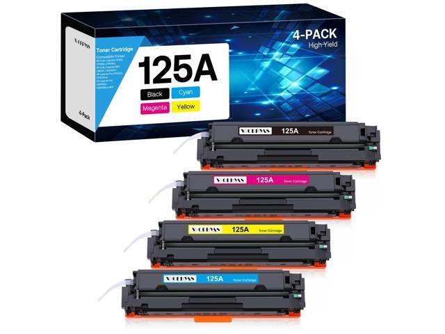 125A Toner Cartridge High Yield Compatible for HP 125A Color LaserJet CM1312 MFP CM1312nfi CP1515n CP1518ni CP1215 CP1515n Printer (4 Pack, Black,.