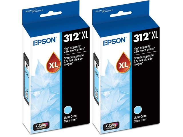 T312 Claria Photo HD -Ink High Capacity Light Cyan -Cartridge (T312XL520-S) for Select Expression Photo Printers (Pack of 2)