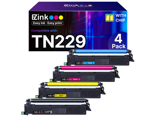 Compatible for Brother TN229 Toner Cartridges 4 Pack TN-229 TN 229 For Brother MFC-L3780CDW HL-L3280CDW HL-L3220CDW MFC-L3720CDW MFC-L3765CDW...