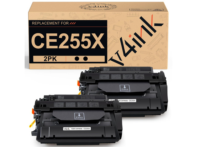 CE255X Toner Compatible for HP 55X Toner Cartridge 2-Pack High Yield Black Replacement for P3015 P3015dn P3015x M521 M521dn M521dw M525c M525f...